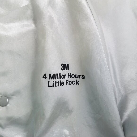 3M Jacket Small Satin Silver Gray Little Rock 4 Million Hours Vintage - Picture 3 of 10